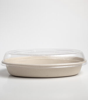 Tapa Contenedor Ovalado 32oz Biodegradable